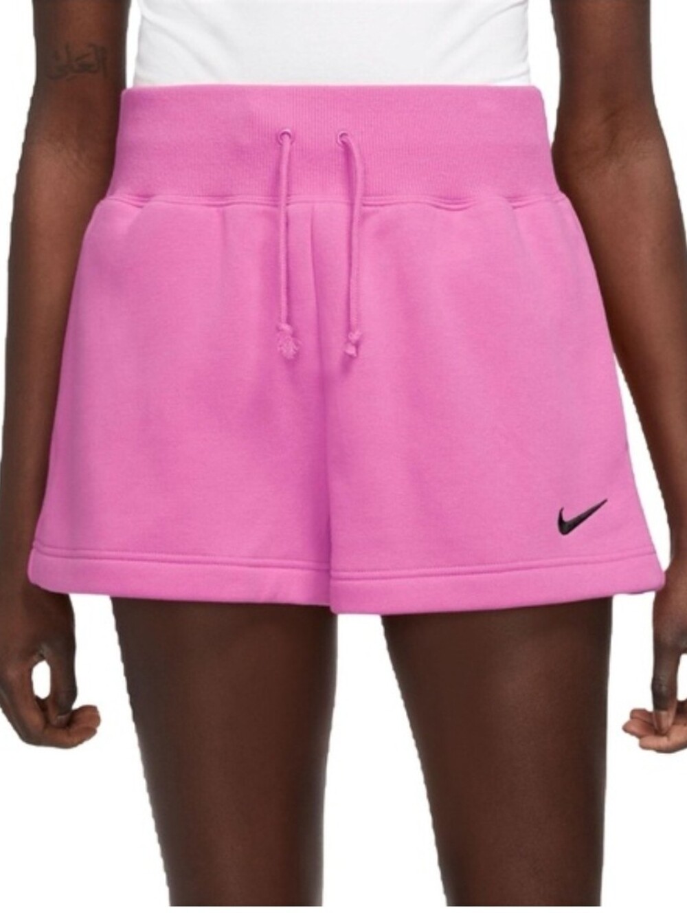 Nike Women's Rose Brown Drawstring Fleece Athletic Shorts - Picture 7 of 7